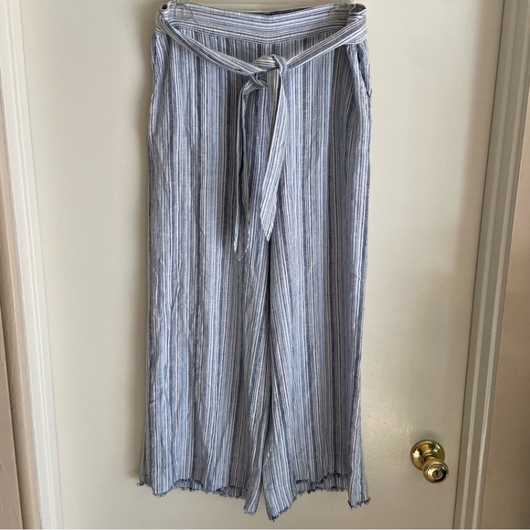 Stone Wash Striped Wide-Leg Pants main image 1